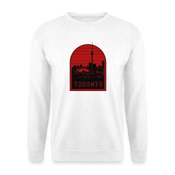 Toronto Skyline Rot Silhouette - Unisex Pullover - Weiß - Vorne