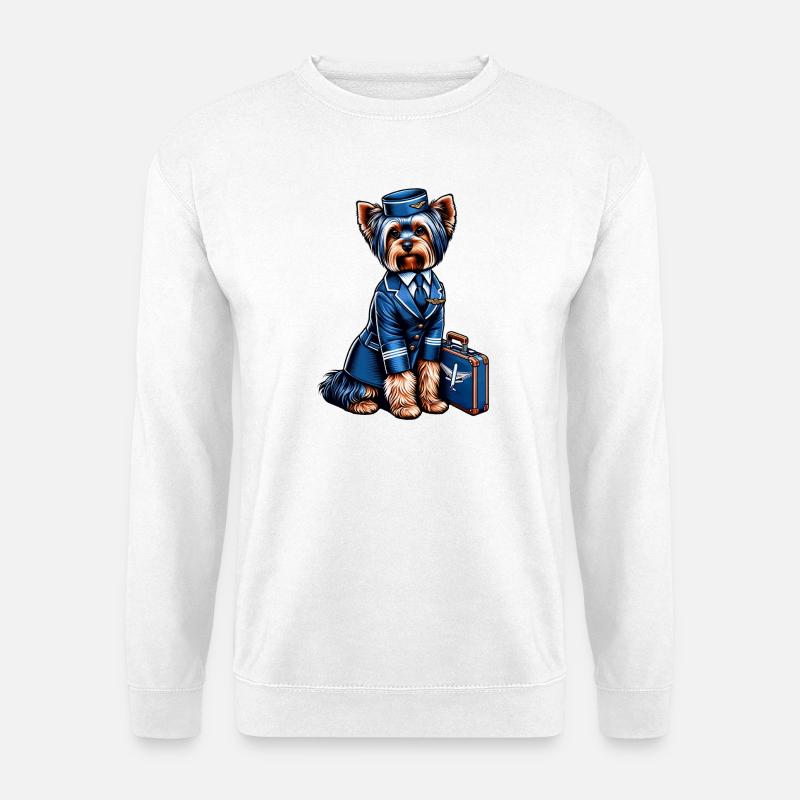 Yorkshire Terrier Stewardess - Unisex Pullover - Weiß