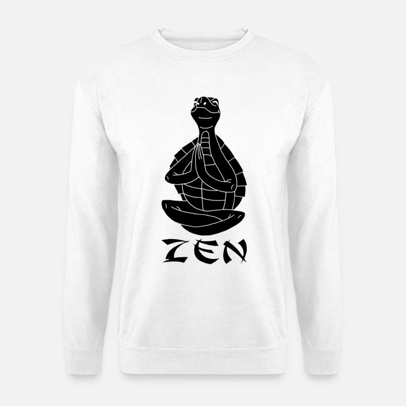 Yogi Turtle (Black) - Unisex Sweatshirt - white
