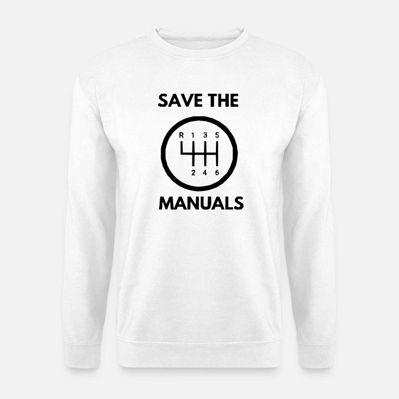 SPEICHERN SIE DIE SCHALTGETRIEBE, SCHALTGETRIEBE AUTO TSH - Unisex Pullover - Weiß