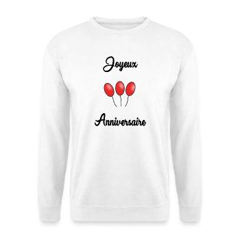 ALLES GUTE ZUM GEBURTSTAG. ALLES GUTE ZUM GEBURTSTAG. JAHRESTAG. - Unisex Pullover - Weiß - Vorne
