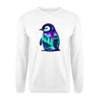 Manchot aurore boréale - Sweat-shirt Unisexe - blanc - Devant
