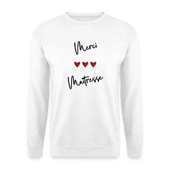 MERCI. MAÎTRESSE. MAÎTRE. MERCI MAÎTRESSE - Sweat-shirt Unisexe - blanc - Devant