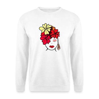 Imprimé de collage de fleurs botaniques - Sweat-shirt Unisexe - blanc - Devant
