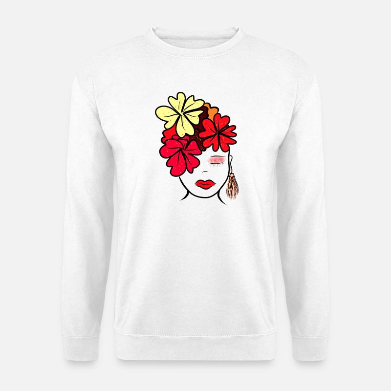 Imprimé de collage de fleurs botaniques - Sweat-shirt Unisexe - blanc