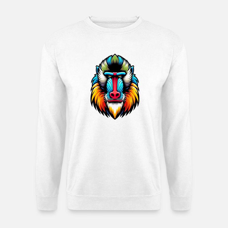 Mandrill-Affe - Unisex Pullover - Weiß