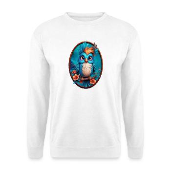 Leuchtend blauer Vogel - Unisex Pullover - Weiß - Vorne