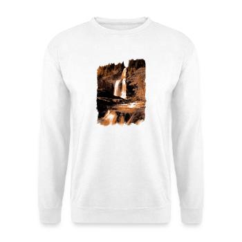 Natürlicher Wasserfall in Erdtönen - Unisex Pullover - Weiß - Vorne