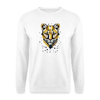 Geometric elegance – big cat in abstract form - Unisex Sweatshirt - white - Front