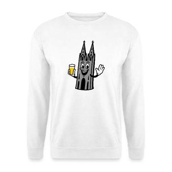 Kölner Dom mit Kölsch - Unisex Pullover - Weiß - Vorne