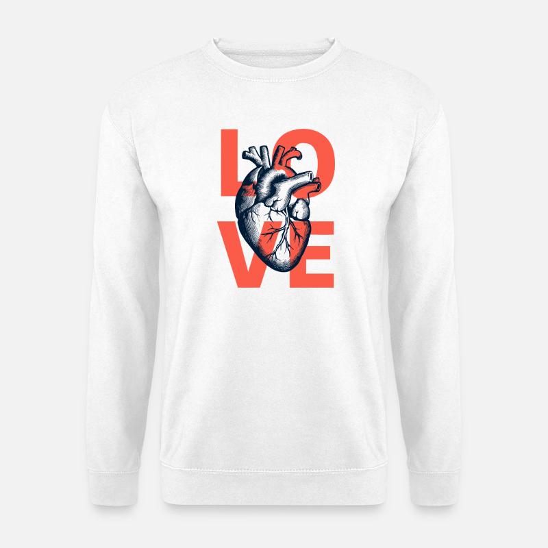 Echtes Herz, wahre Liebe - Unisex Pullover - Weiß