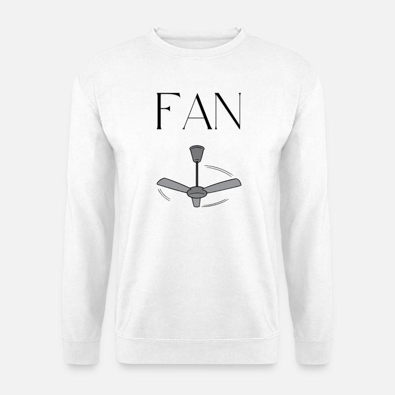 "FAN" mit Deckenventilator – Minimalistisches Wort - Unisex Pullover - Weiß