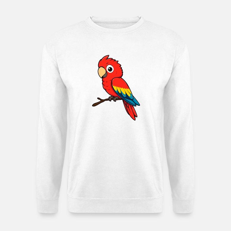 Papagei Roter Ara - Unisex Pullover - Weiß