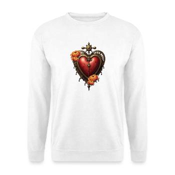 Vintage Watch Heart with Flowers - Unisex Sweatshirt - white - Front