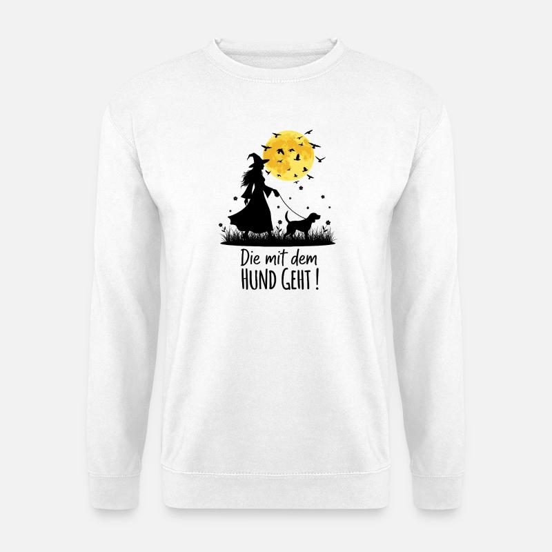 Die mit dem Beagle geht ! - Unisex Pullover - Weiß