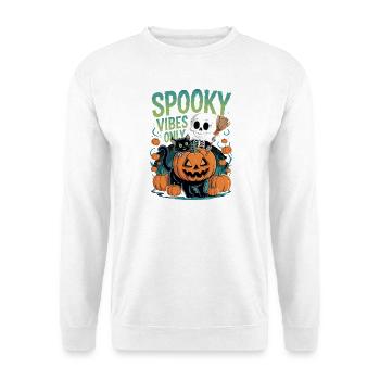 Motif citrouille d'Halloween aux ambiances effrayantes - Sweat-shirt Unisexe - blanc - Devant