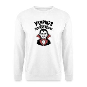 Vampire hassen Morgenmenschen - Unisex Pullover - Weiß - Vorne