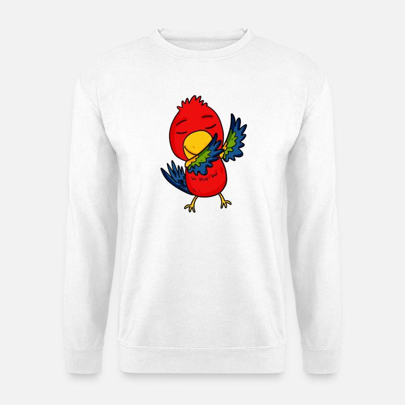 Bunter Papagei Motiv - Unisex Pullover - Weiß