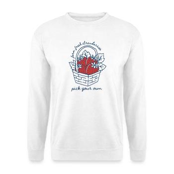 Strawberry Basket with Personalised Message - Unisex Sweatshirt - white - Front