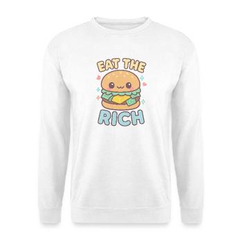 Eat the Rich Kawaii Burger - Unisex Sweatshirt - white - Front