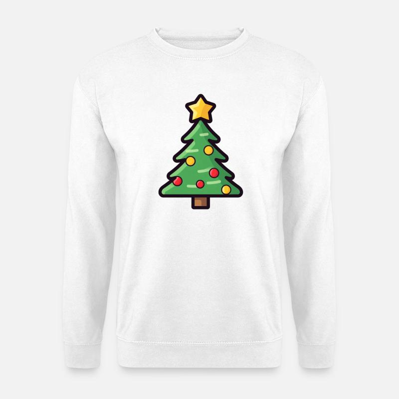 Festliches Weihnachtsbaum Cartoon Design - Unisex Pullover - Weiß