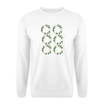 Floral pattern in grass shape - Unisex Sweatshirt - white - Front