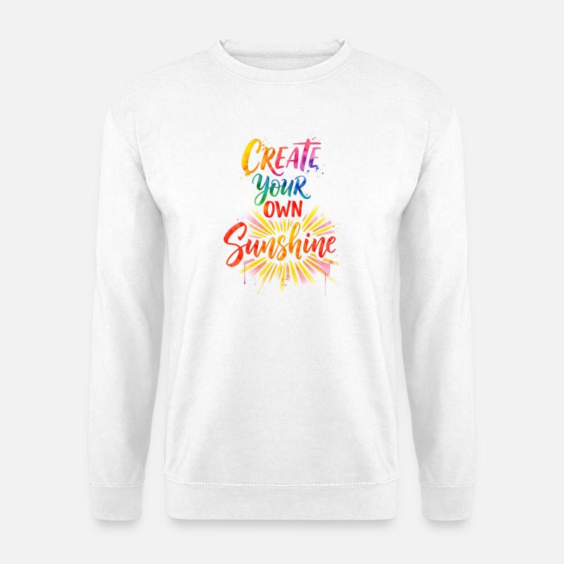Vibrant Sunburst Kreieren Sie Ihren Sonnenschein - Unisex Pullover - Weiß