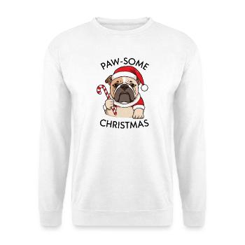 Paw-some Christmas – Grumpy Bulldog - Unisex Sweatshirt - white - Front