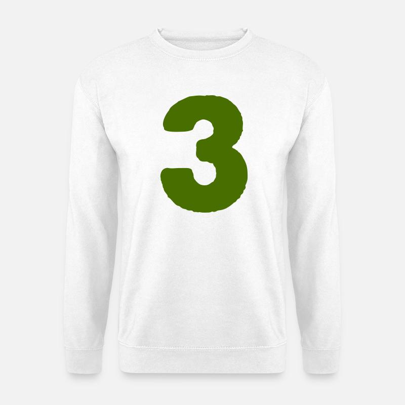 3_zahl - Unisex Pullover - Weiß