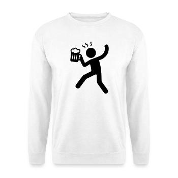 Boire de la bière symbole - Sweat-shirt Unisexe - blanc - Devant