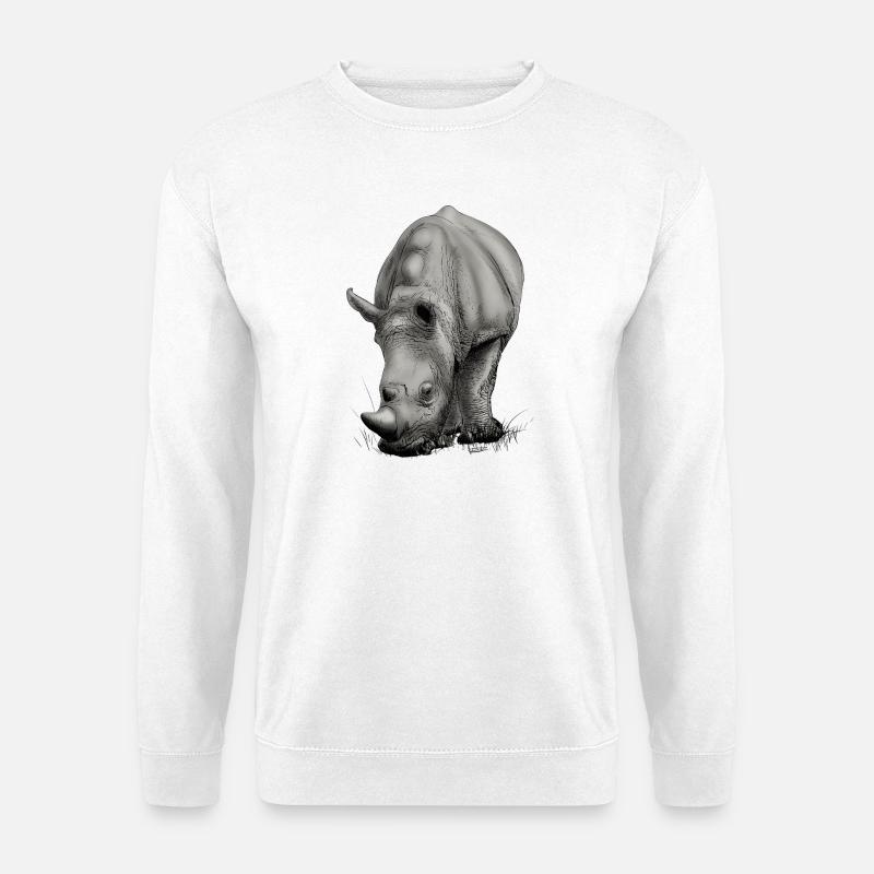 Realistic Rhino creative design - Unisex Sweatshirt - white
