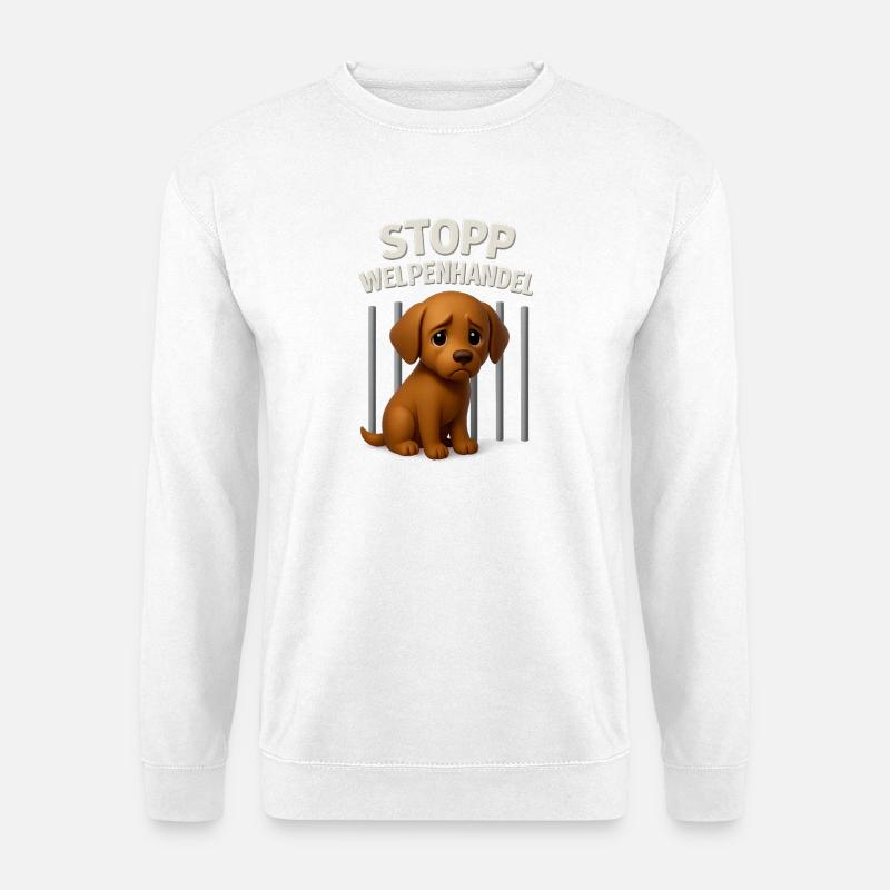 Anti-Welpenhandel Hund Design Welpe Hundewelpe - Unisex Pullover - Weiß