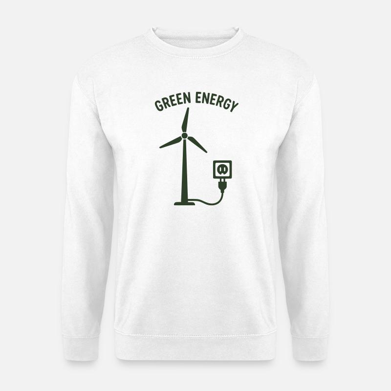 Green Energy Wind Power Socket - Unisex Sweatshirt - white