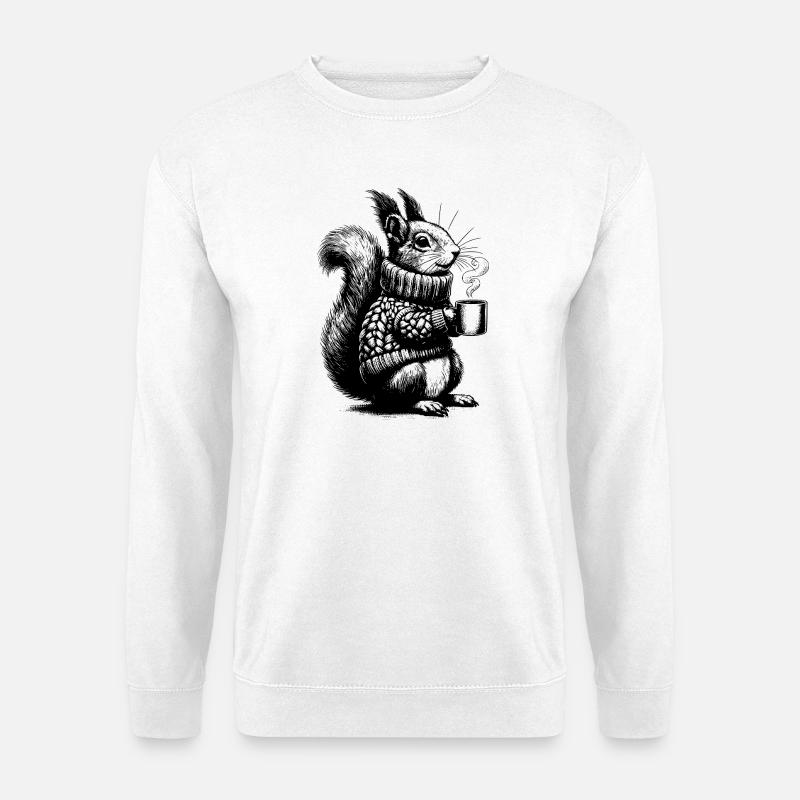 Squirrel with tea - Unisex Sweatshirt - white