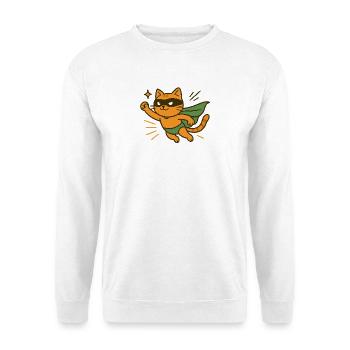 Orange Superhero Cat Cape - Unisex Sweatshirt - white - Front
