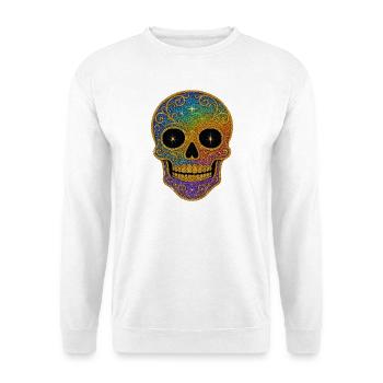 Crâne en sucre scintillant arc-en-ciel - Sweat-shirt Unisexe - blanc - Devant