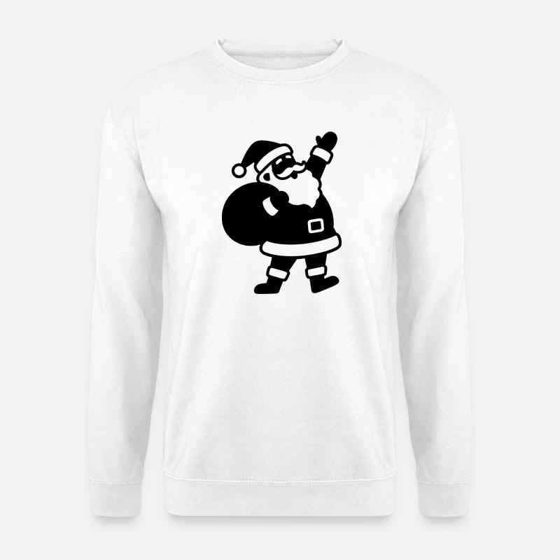 Weihnachtsmann Silhouette mit Sack - Unisex Pullover - Weiß