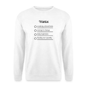 Liste de souhaits - Sweat-shirt Unisexe - blanc - Devant