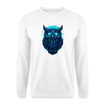 Glowing Rune Owl Night - Unisex Sweatshirt - white - Front
