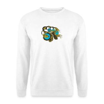 Goldene Koi mit Blaue Kreise - Unisex Pullover - Weiß - Vorne