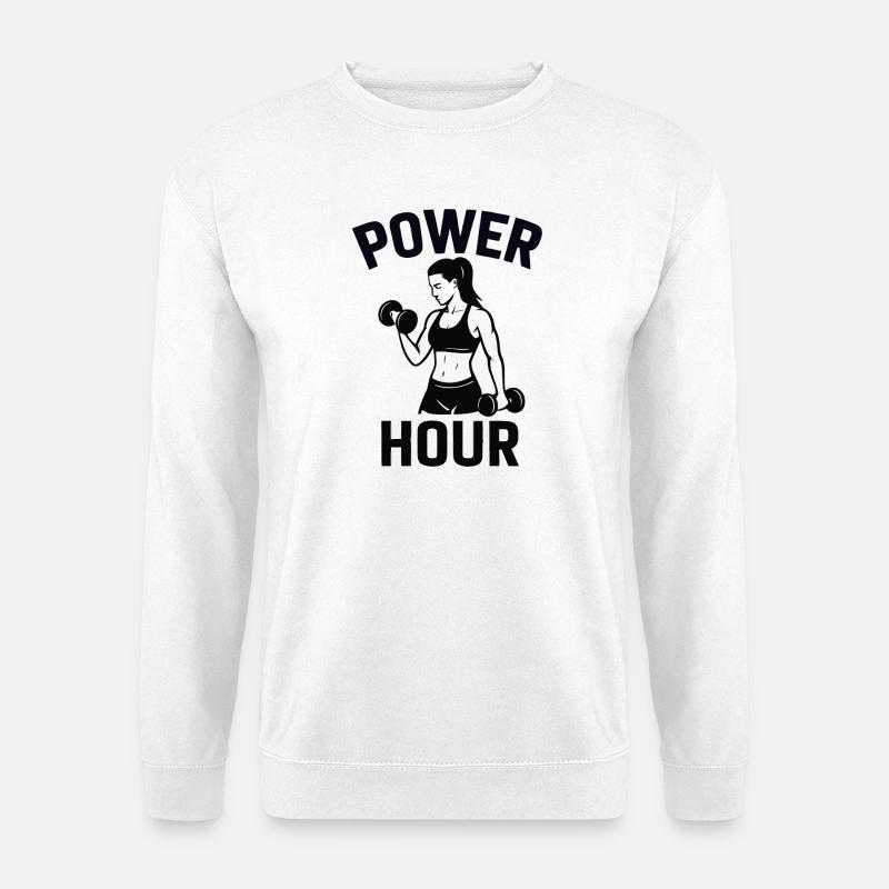 Power Hour Fitness-Symbol - Unisex Pullover - Weiß