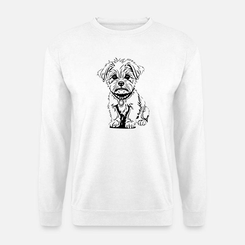 süßer Hund schwarz - Unisex Pullover - Weiß