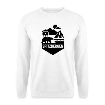 Silhouette de la Norvège du Svalbard - Sweat-shirt Unisexe - blanc - Devant
