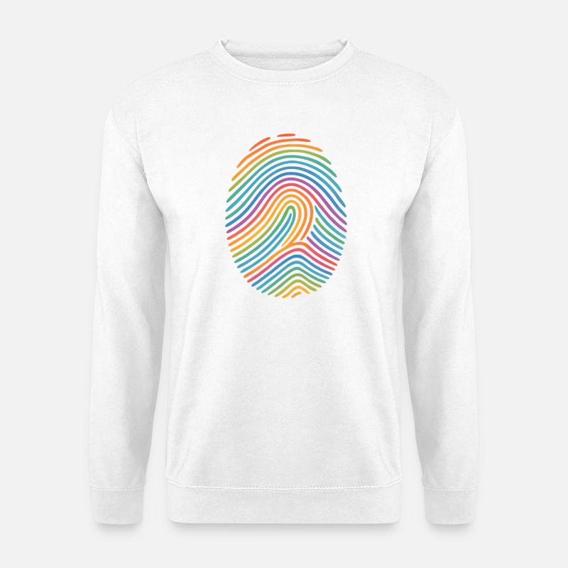 Rainbow Fingerprint Pattern | Diversity - Unisex Sweatshirt - white