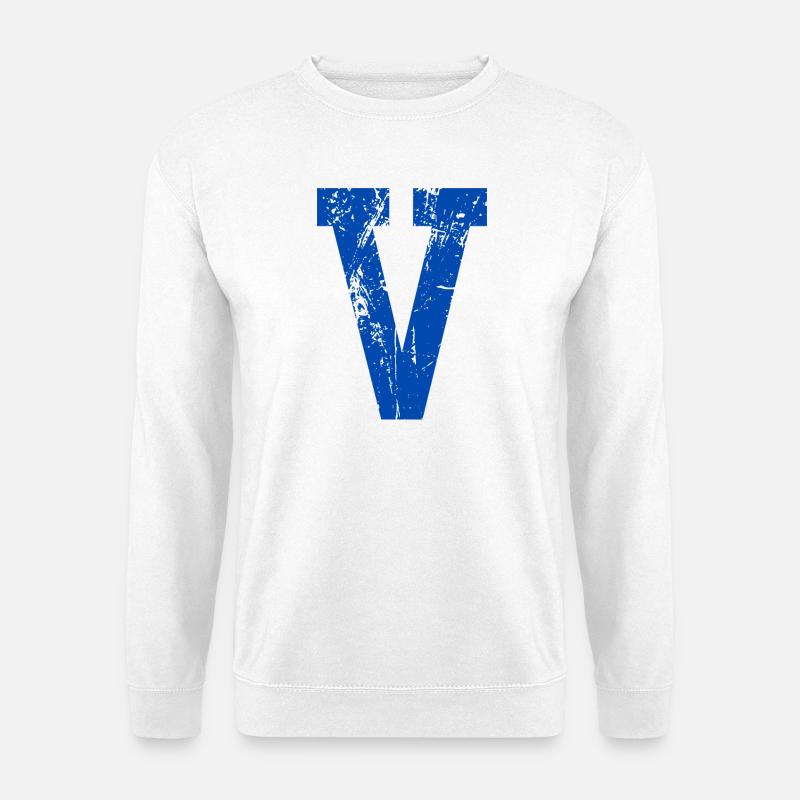 Letter v Sport Retro - Unisex Pullover - Weiß