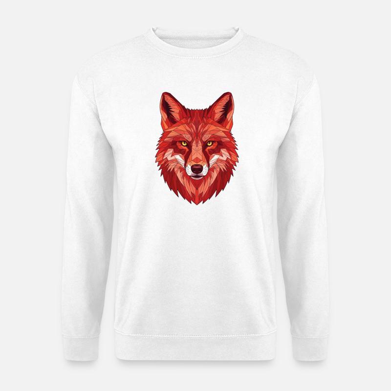 Polygonal Fox Head - Unisex Sweatshirt - white
