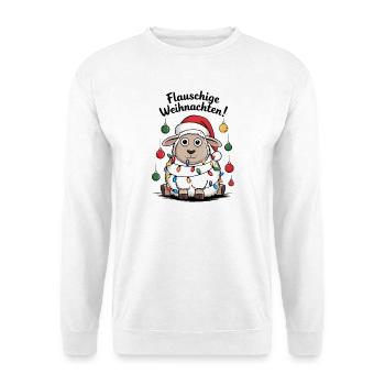 Mouton Berger de Noël duveteux drôle - Sweat-shirt Unisexe - blanc - Devant