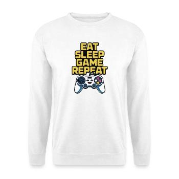 Essen, Schlaf Spiel Wiederholen - Unisex Pullover - Weiß - Vorne