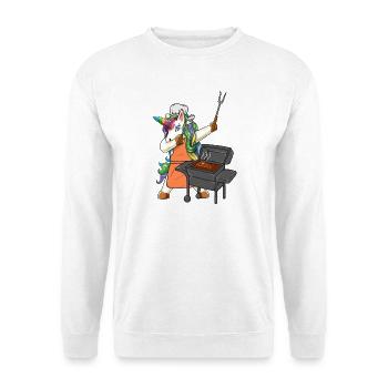 Grill de licorne grillé Maître Grill Drôle - Sweat-shirt Unisexe - blanc - Devant