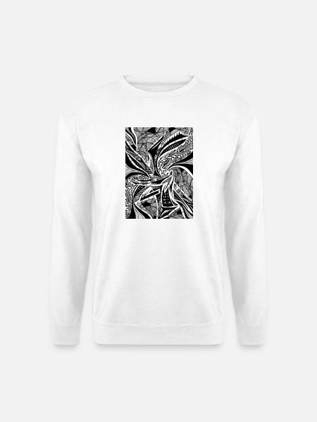 Schwarz-Weiß Abstraktes Design Nr. 3 - Unisex Pullover - Weiß